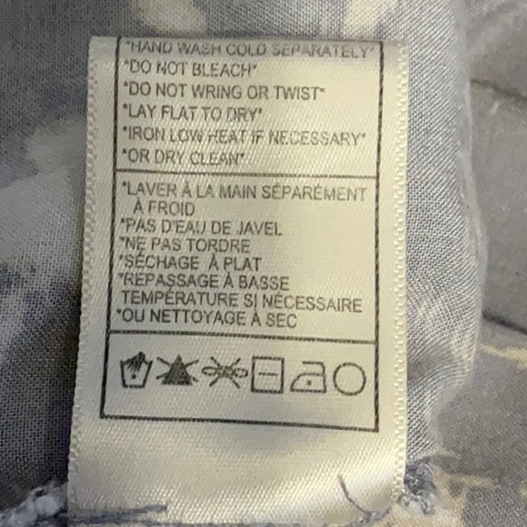 Jack by BB Dakota Blueish-Gray Wide Leg Boho Resort Floral Pants ~ Size Medium - Picture 13 of 13